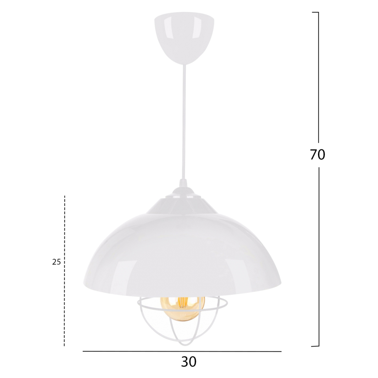 PENDANT CEILING LAMP HM7621.02 WHITE CAP, WHITE BULB GRID [2]