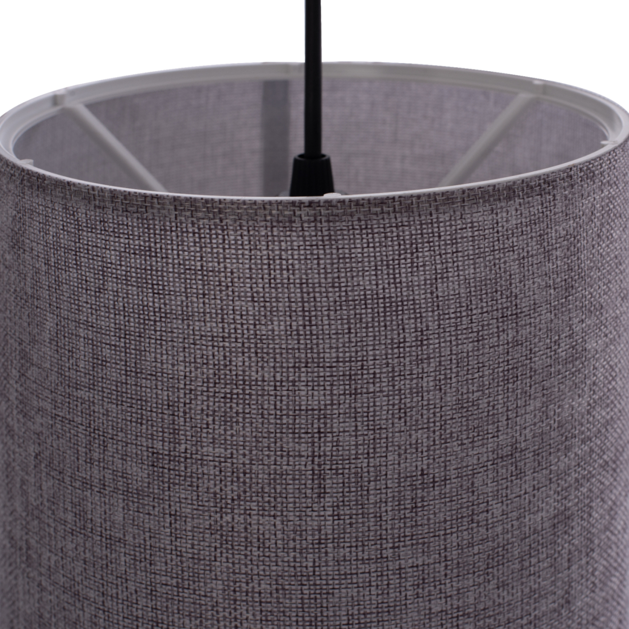 PENDANT CEILING LAMP HM7623.03 GREY FABRIC DRUM SHADE D19x70 εκ. [6]
