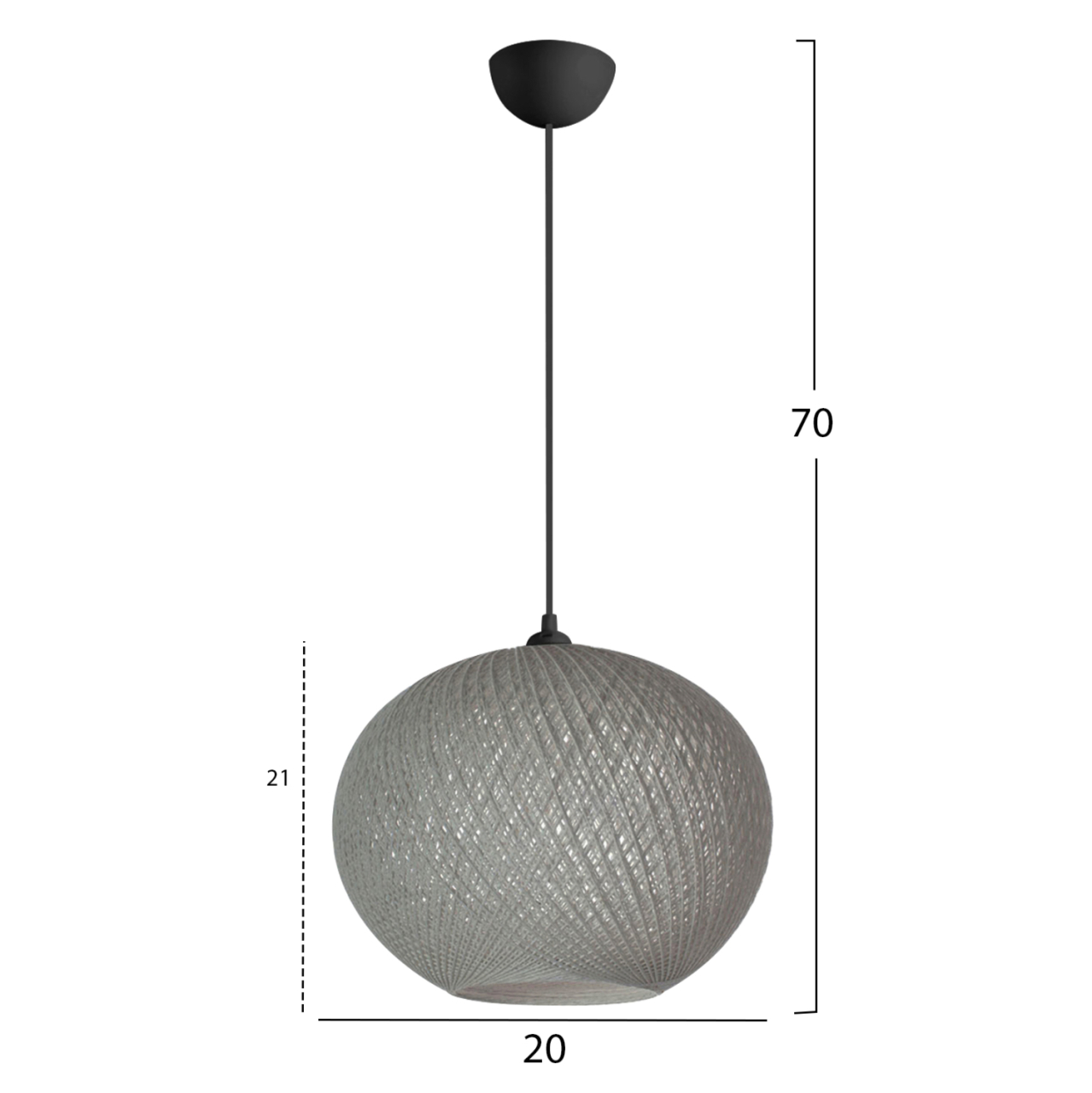 PENDANT CEILING LAMP HM7626.01 GREY SPHERE, KNITTED ROPE, INDOORS [2]