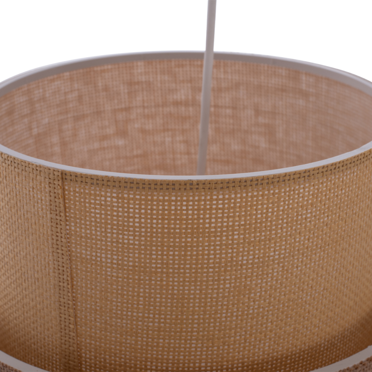 PENDANT CEILING LAMP HM7627.01 TWO-LAYER FABRIC DRUM, POLYETHYLENE FRAME [6]