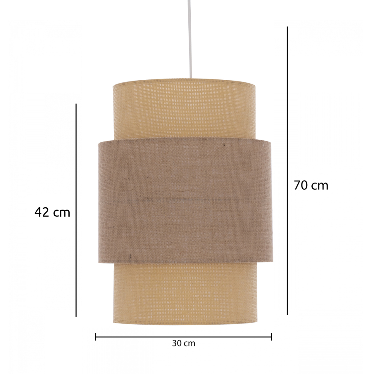PENDANT CEILING LAMP HM7627.01 TWO-LAYER FABRIC DRUM, POLYETHYLENE FRAME [2]