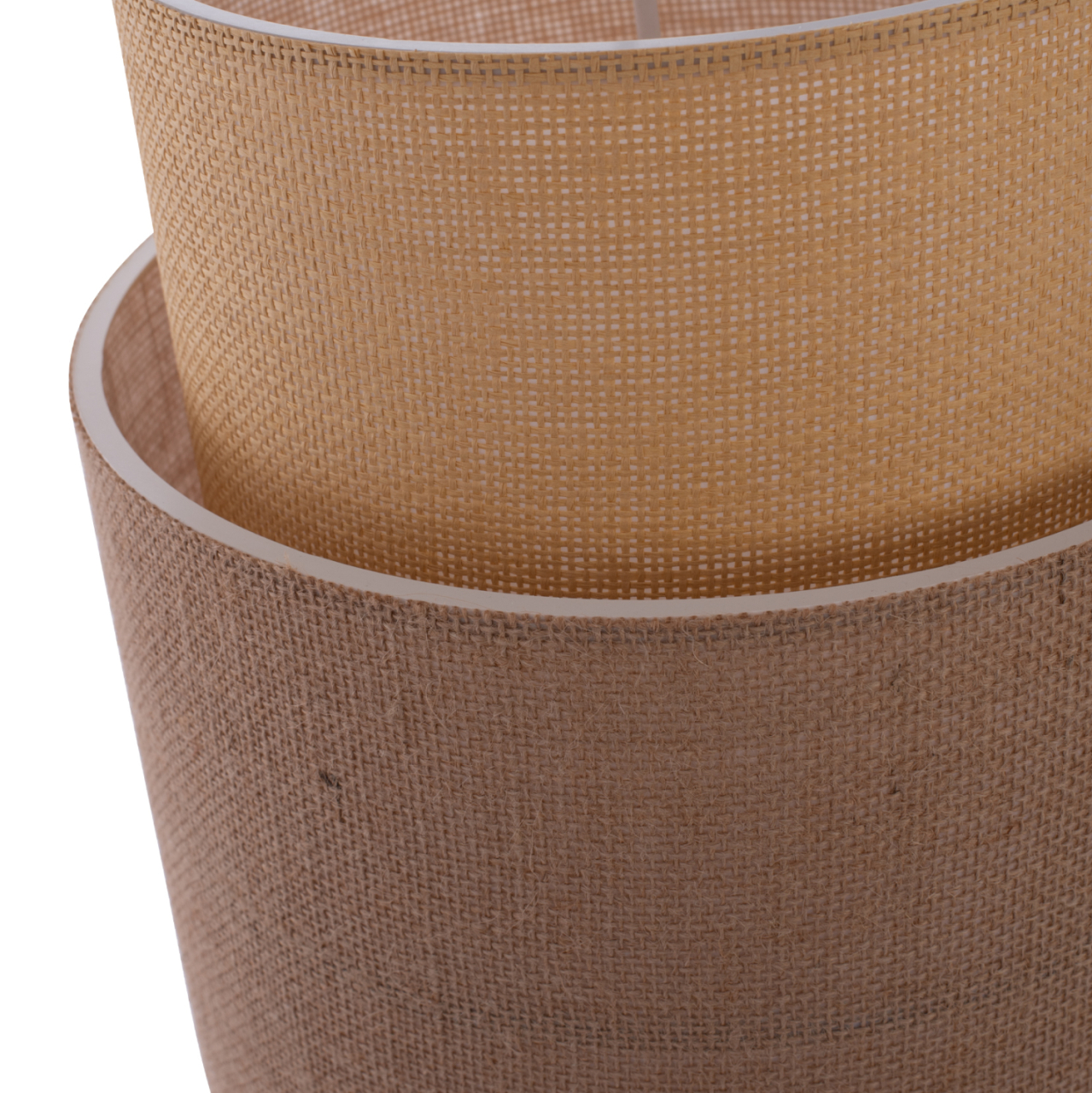 PENDANT CEILING LAMP HM7627.01 TWO-LAYER FABRIC DRUM, POLYETHYLENE FRAME [4]