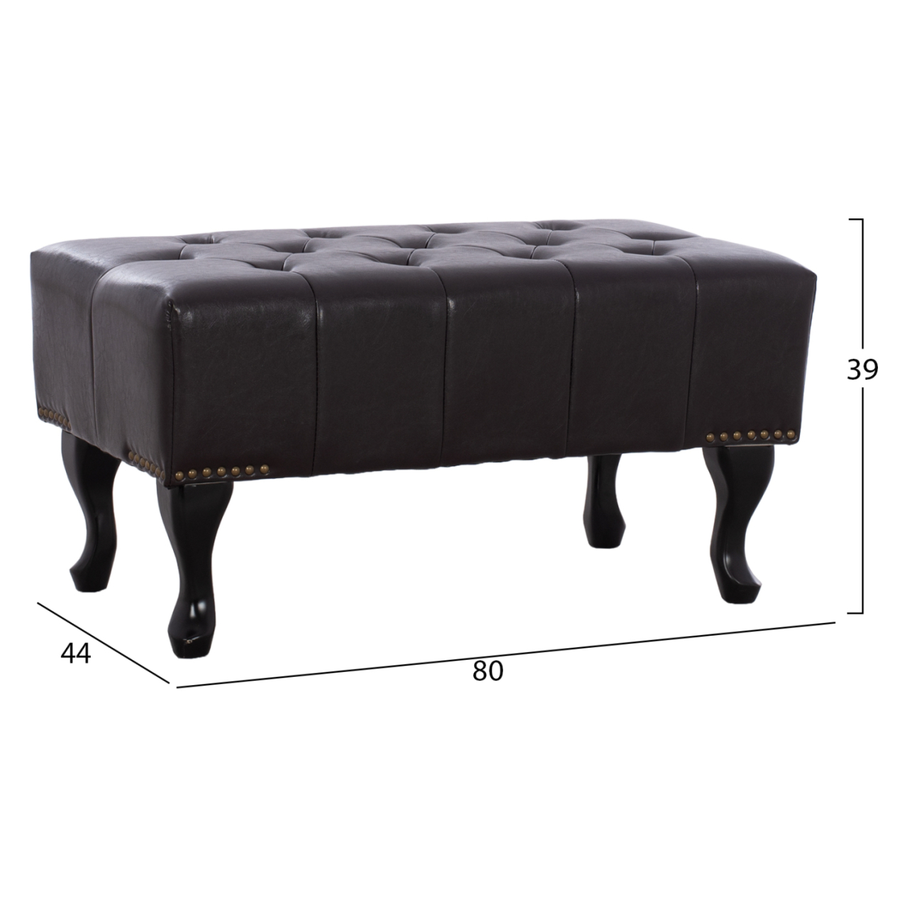 Piano Stool T.Chesterfield EMMA HM226.01 PU dark brown 80x44x39Hcm [2]