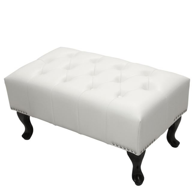 PIANO STOOL T.CHESTERFIELD EMMA HM226.02 PU WHITE-BLACK LEGS 80x44x39Hcm [3]