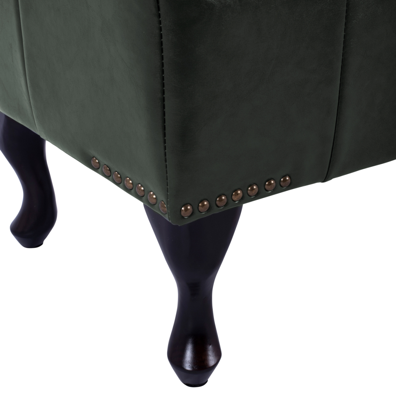 PIANO STOOL T.CHESTERFIELD EMMA HM226.08 PU CYPRESS GREEN-BLACK LEGS 80x45x39Hcm [6]