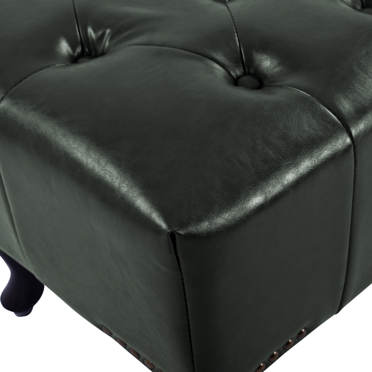 PIANO STOOL T.CHESTERFIELD EMMA HM226.08 PU CYPRESS GREEN-BLACK LEGS 80x45x39Hcm [5]