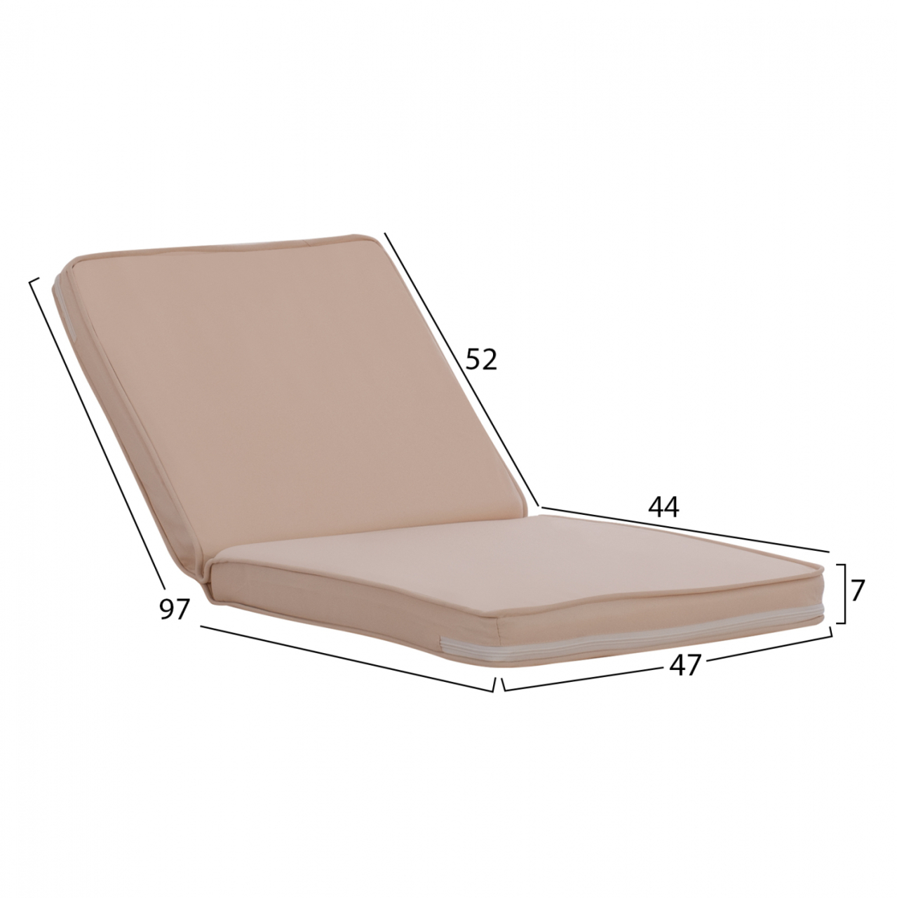 Pillow for chair Polyester Chios Beige HM11239.01P 100(45x55)x45x5cm [2]