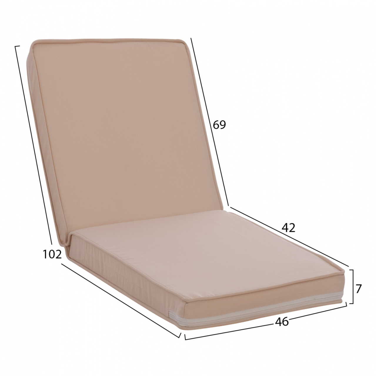Pillow for chair with Back Polyester Chios Beige HM11238.01P 117(45+72)x45x5cm [2]