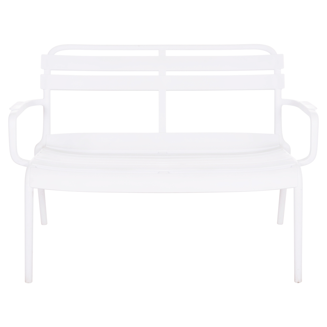POLYPROPYLENE 2-SEATER BENCH KORVER HM6332.01 WHITE 113x65x76Hcm. [3]