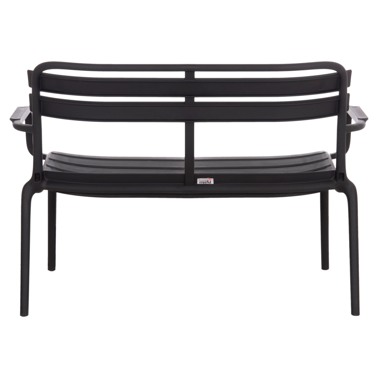 POLYPROPYLENE 2-SEATER BENCH KORVER HM6332.02 BLACK 113x65x76Hcm. [6]