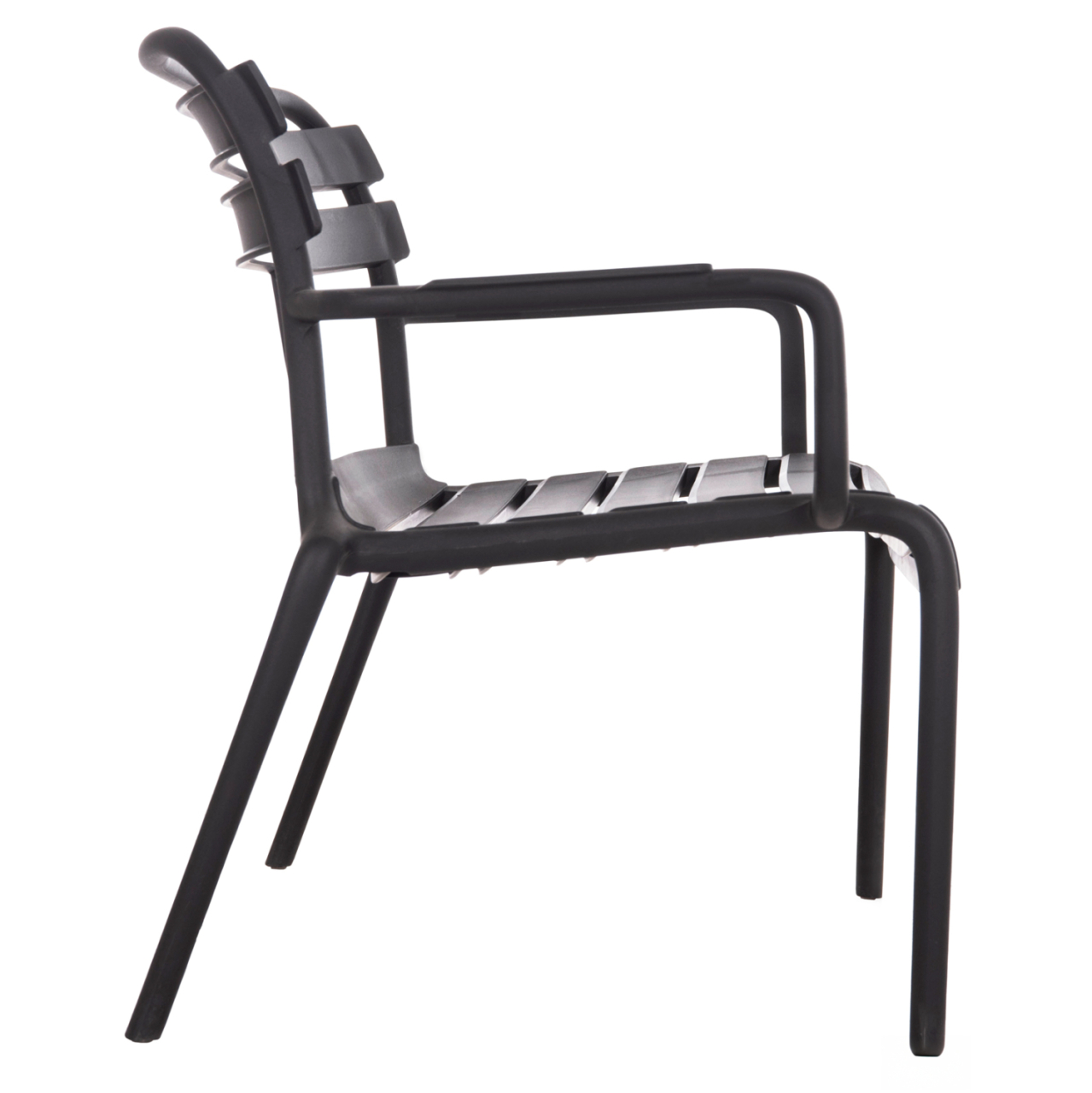 POLYPROPYLENE 2-SEATER BENCH KORVER HM6332.02 BLACK 113x65x76Hcm. [4]