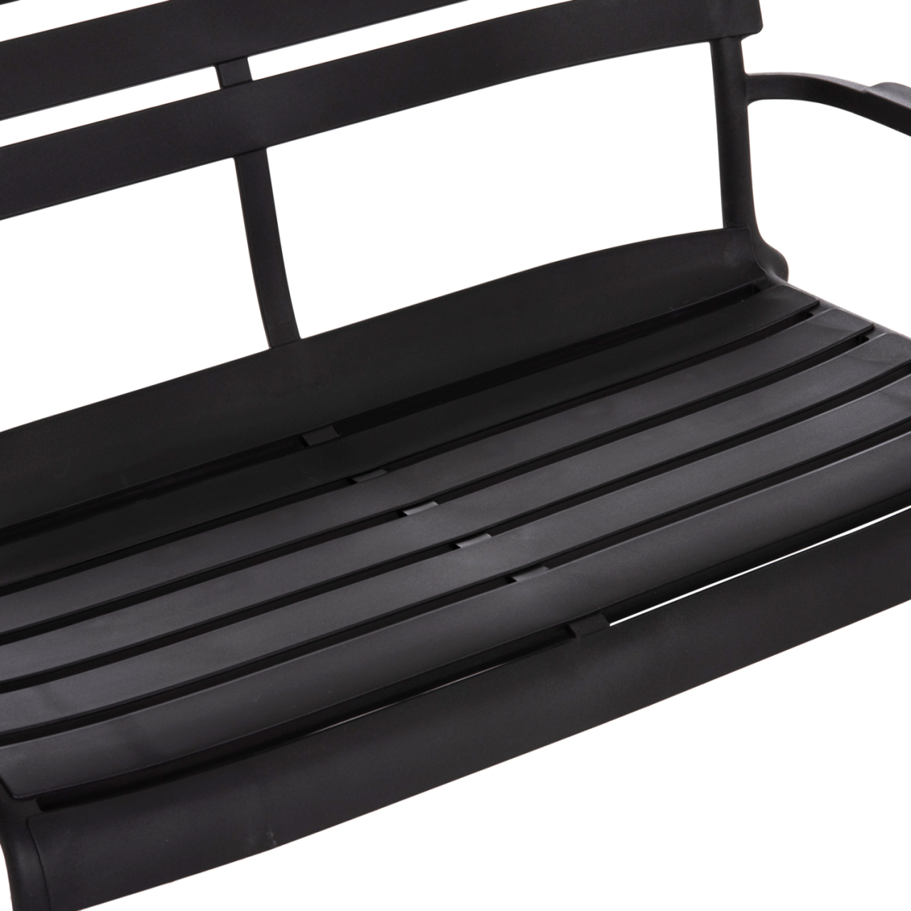 POLYPROPYLENE 2-SEATER BENCH KORVER HM6332.02 BLACK 113x65x76Hcm. [8]