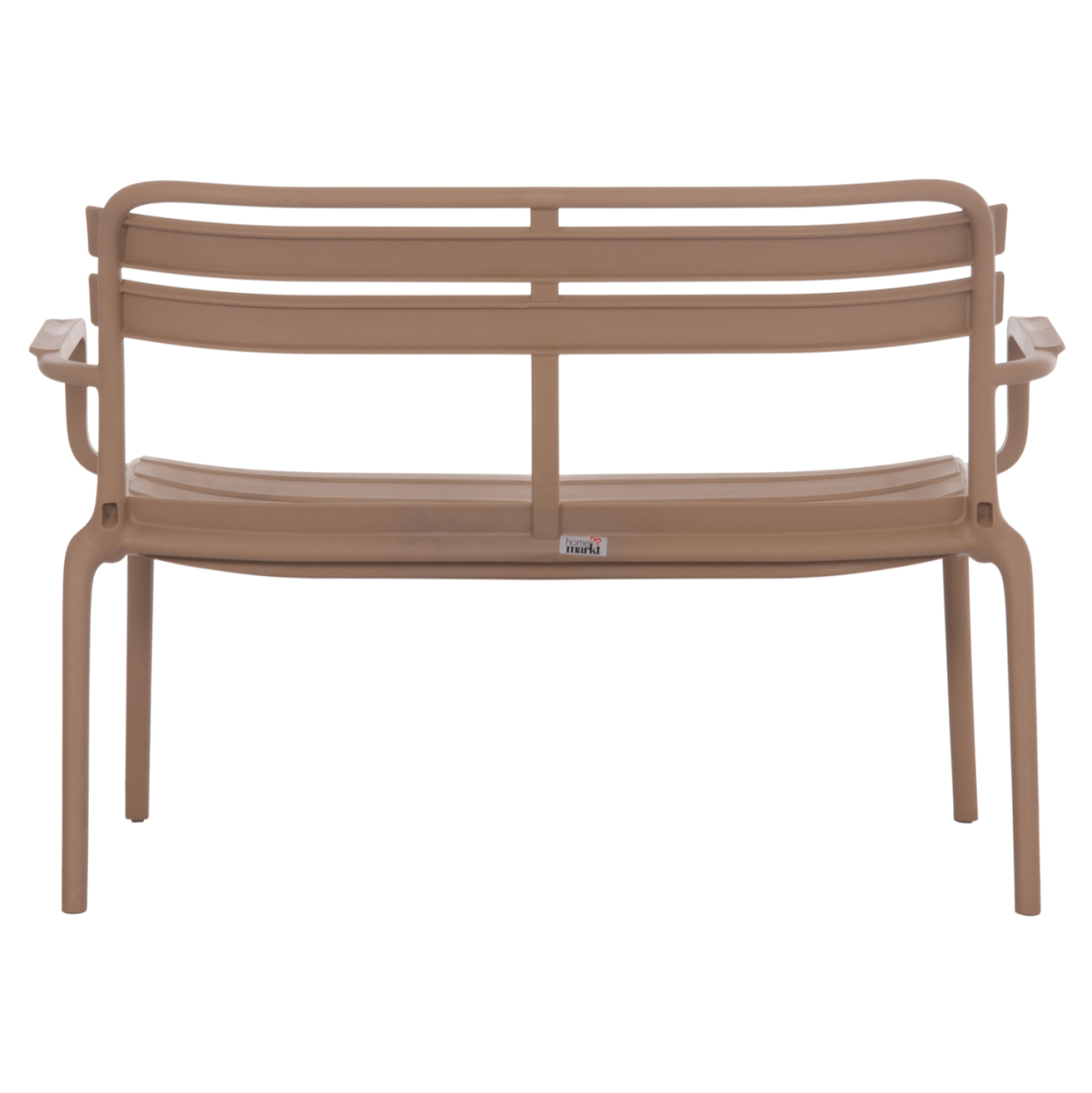 POLYPROPYLENE 2-SEATER BENCH KORVER HM6332.04 CAPPUCCINO 113x65x76Hcm. [6]