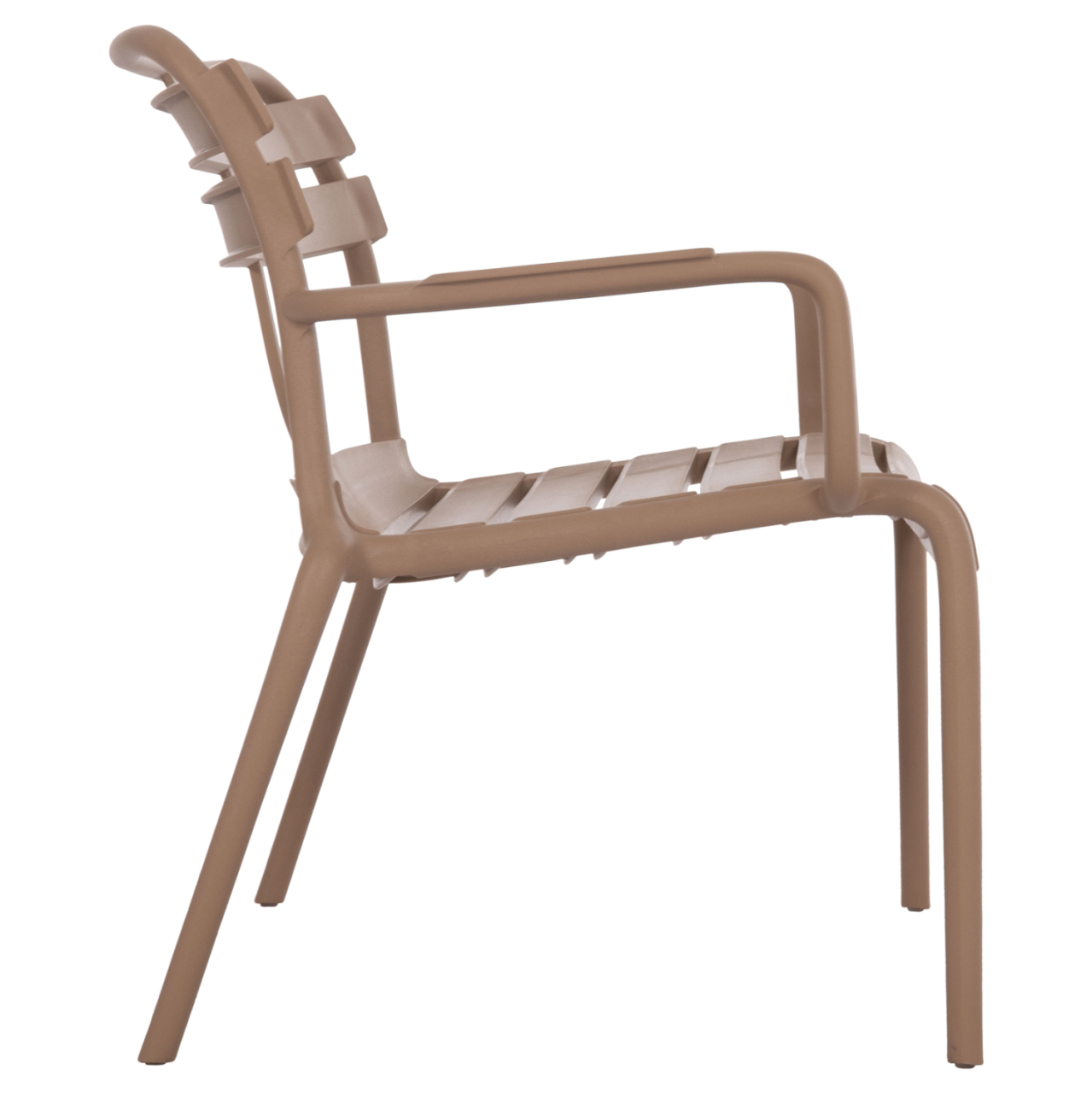 POLYPROPYLENE 2-SEATER BENCH KORVER HM6332.04 CAPPUCCINO 113x65x76Hcm. [4]