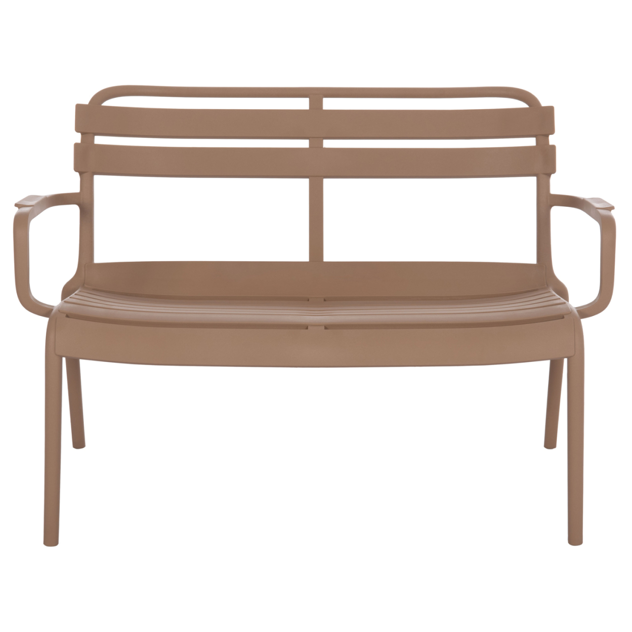 POLYPROPYLENE 2-SEATER BENCH KORVER HM6332.04 CAPPUCCINO 113x65x76Hcm. [3]