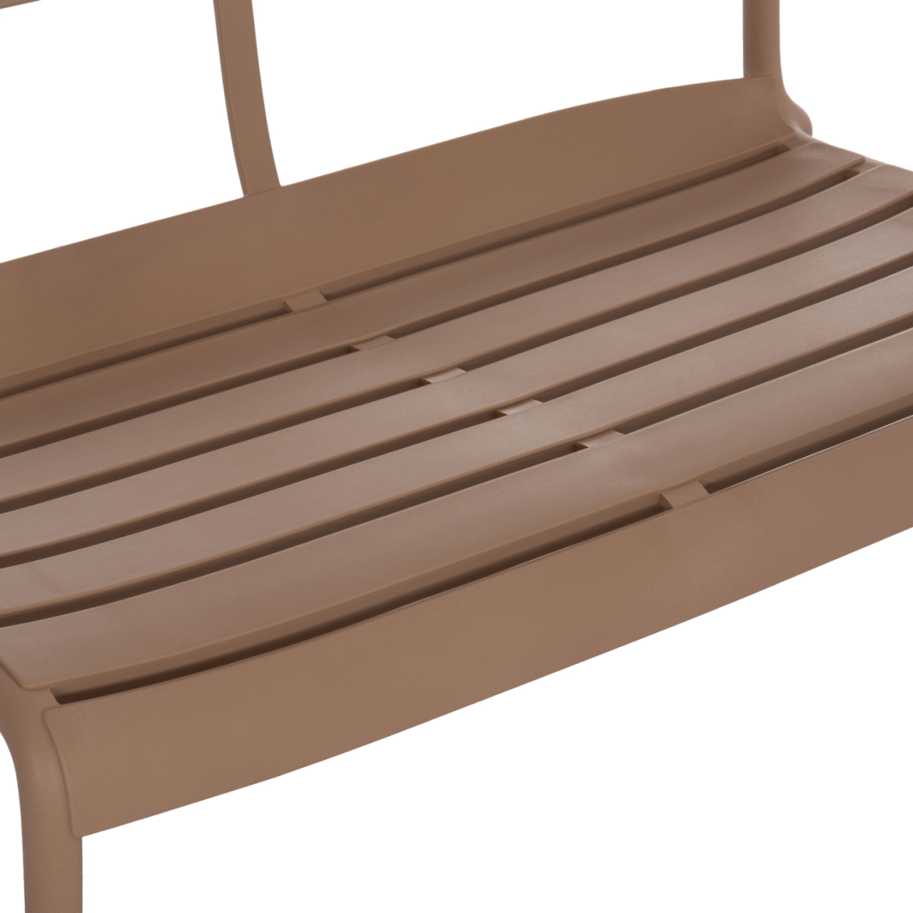 POLYPROPYLENE 2-SEATER BENCH KORVER HM6332.04 CAPPUCCINO 113x65x76Hcm. [8]