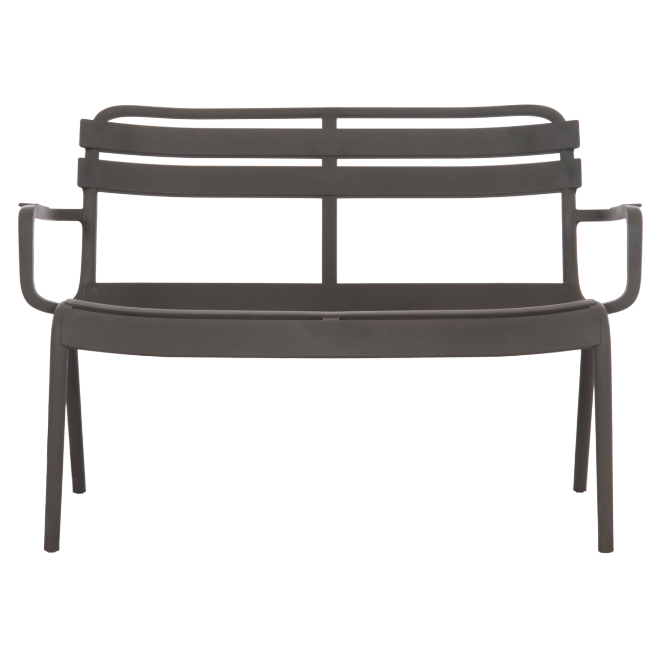 POLYPROPYLENE 2-SEATER BENCH KORVER HM6332.05 DARK OLIVE GREEN 113x65x76Hcm. [3]