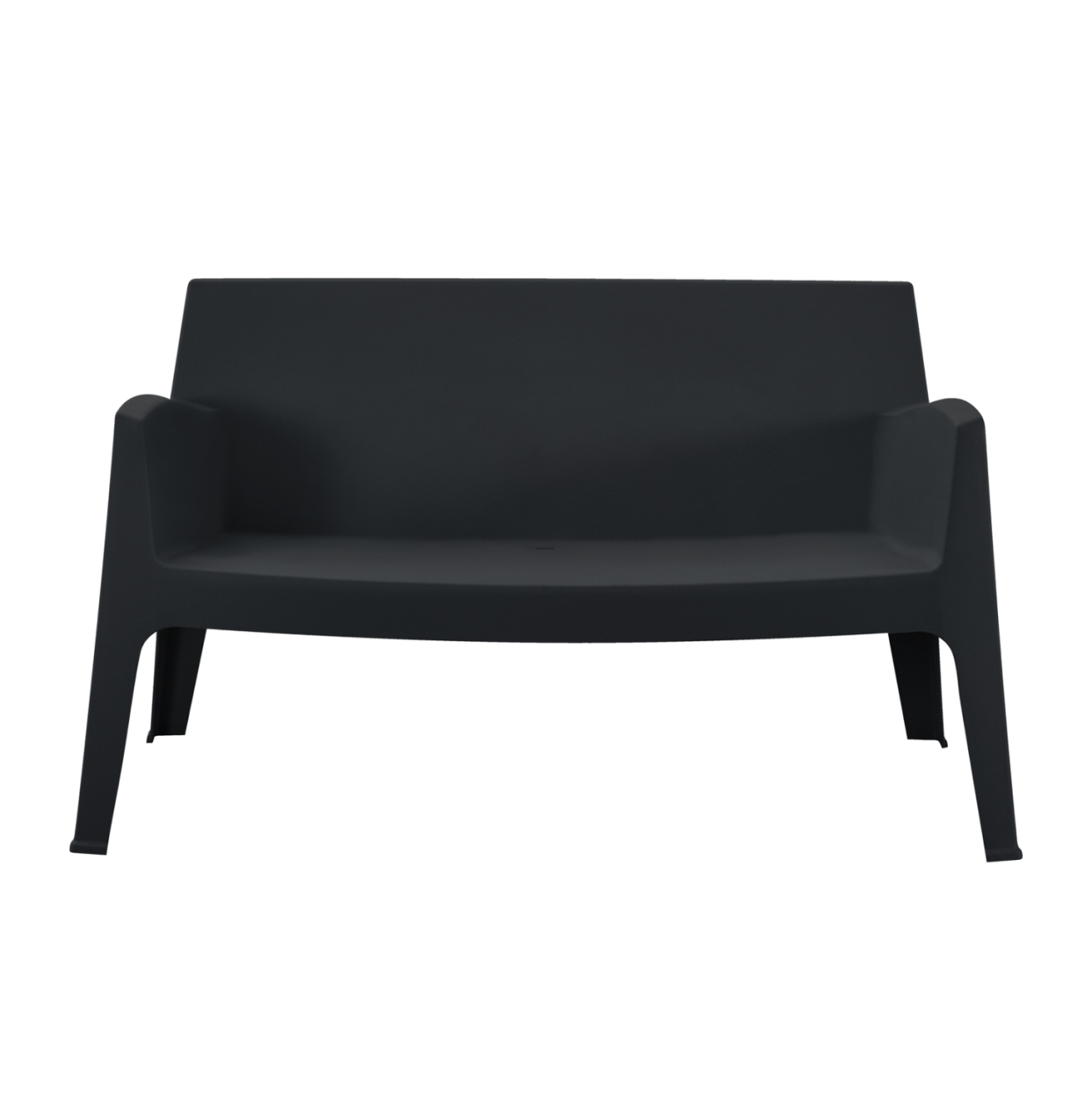 POLYPROPYLENE 2-SEATER SOFA SLEEK HM6366.02 BLACK COLOR 133x68x73Hcm. [3]