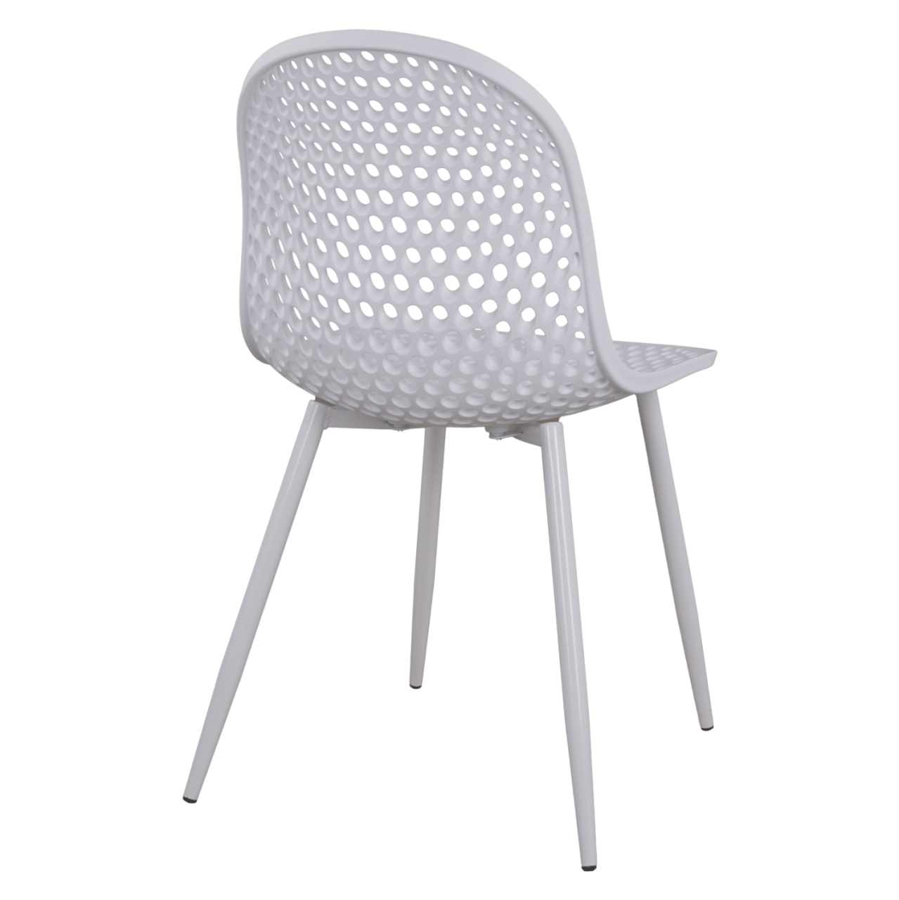 Polypropylene Armchair Milana HM8512.01 White with Metallic Legs 47x58x84cm [6]