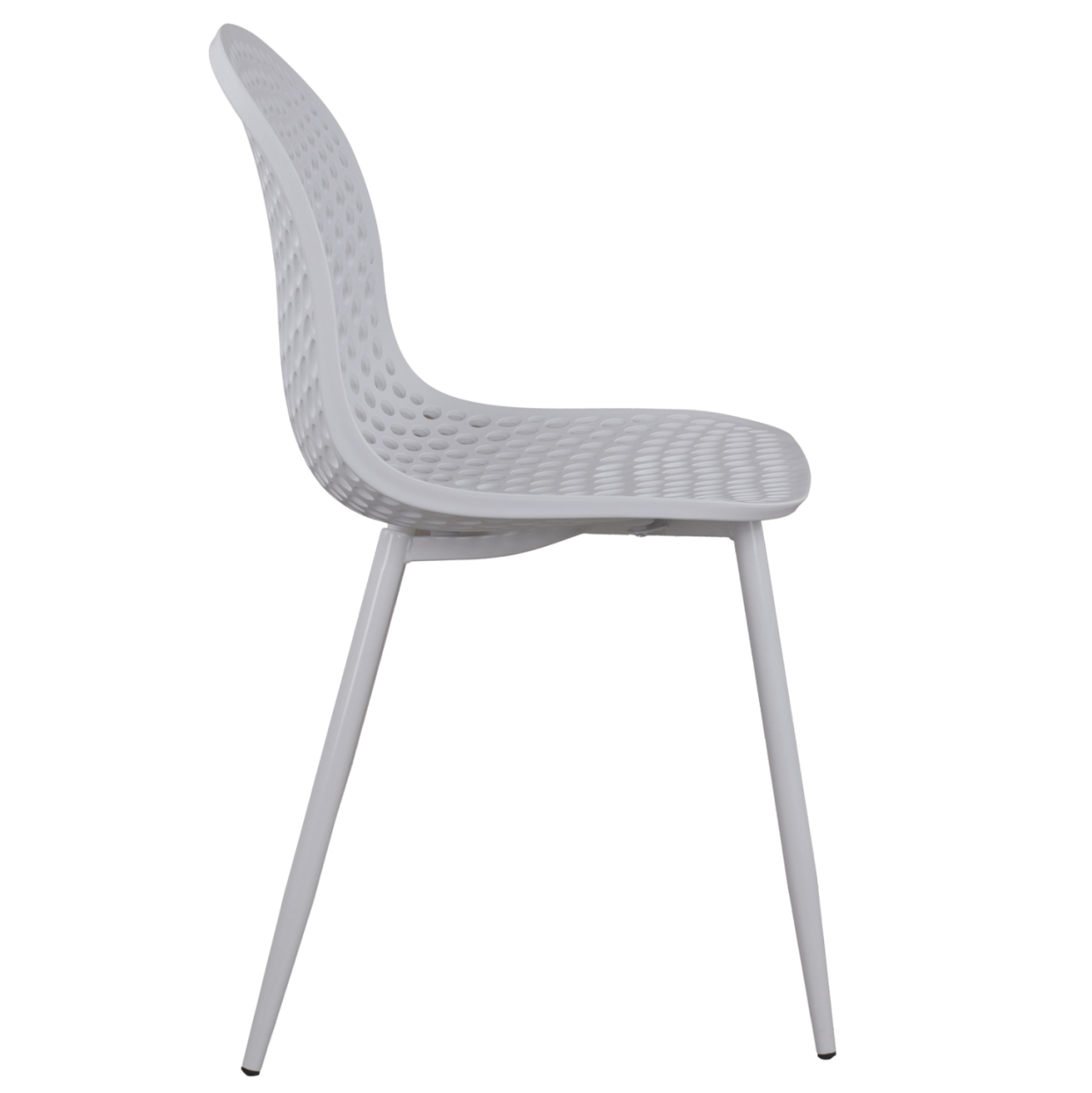 Polypropylene Armchair Milana HM8512.01 White with Metallic Legs 47x58x84cm [5]