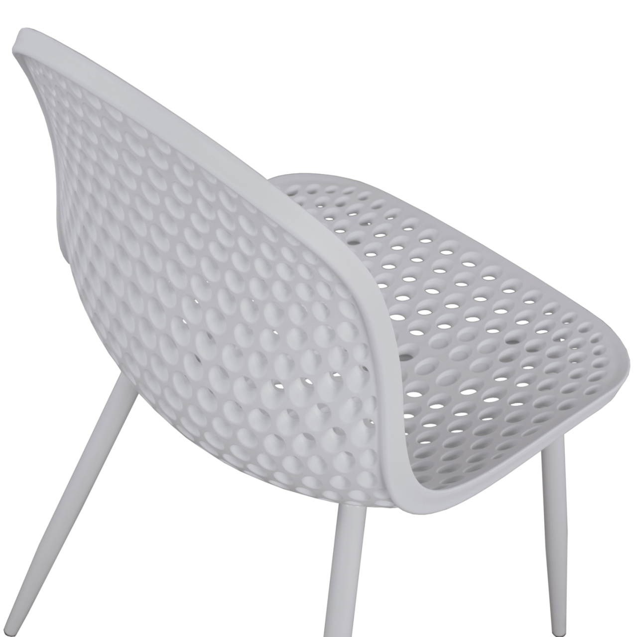 Polypropylene Armchair Milana HM8512.01 White with Metallic Legs 47x58x84cm [9]