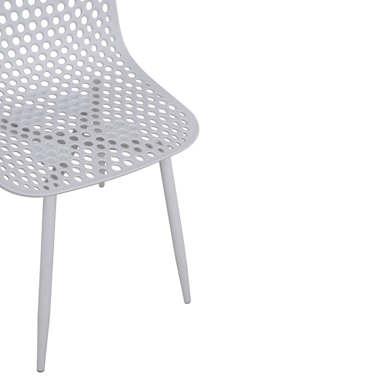 Polypropylene Armchair Milana HM8512.01 White with Metallic Legs 47x58x84cm [10]