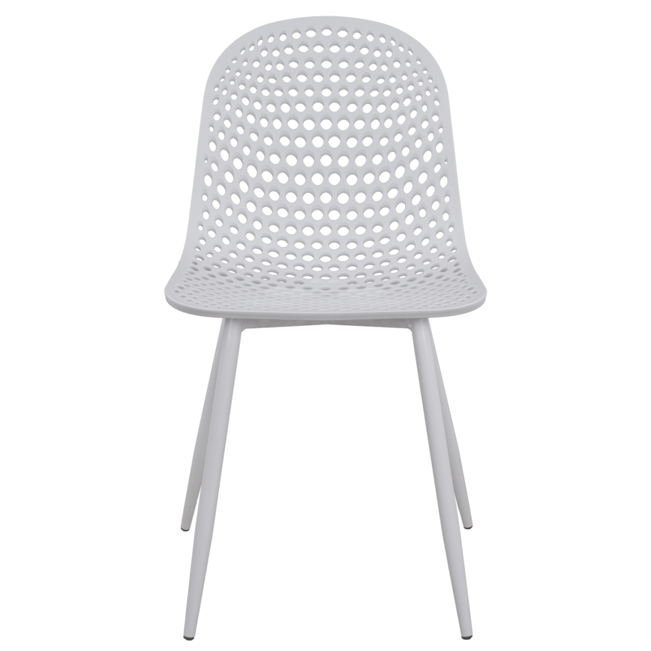 Polypropylene Armchair Milana HM8512.01 White with Metallic Legs 47x58x84cm [4]