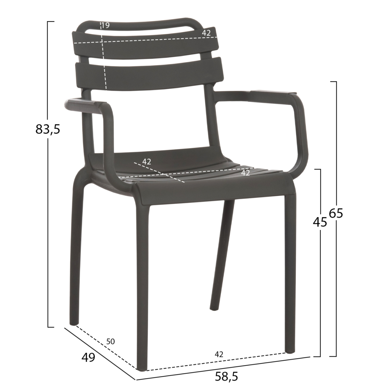 POLYPROPYLENE ARMCHAIR PHILLY HM6123.04 OLIVE GREEN 58.5x49x83.5Hcm. [2]