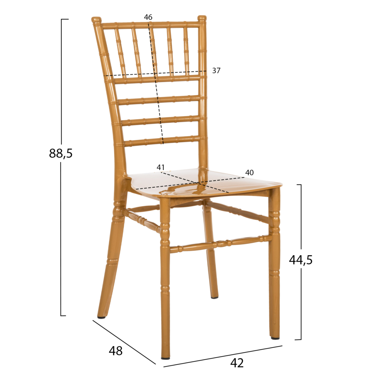 POLYPROPYLENE CATERING CHAIR TIFFANY NEW HM8058.05 GOLD 41.2x49.7x89Hcm. [2]