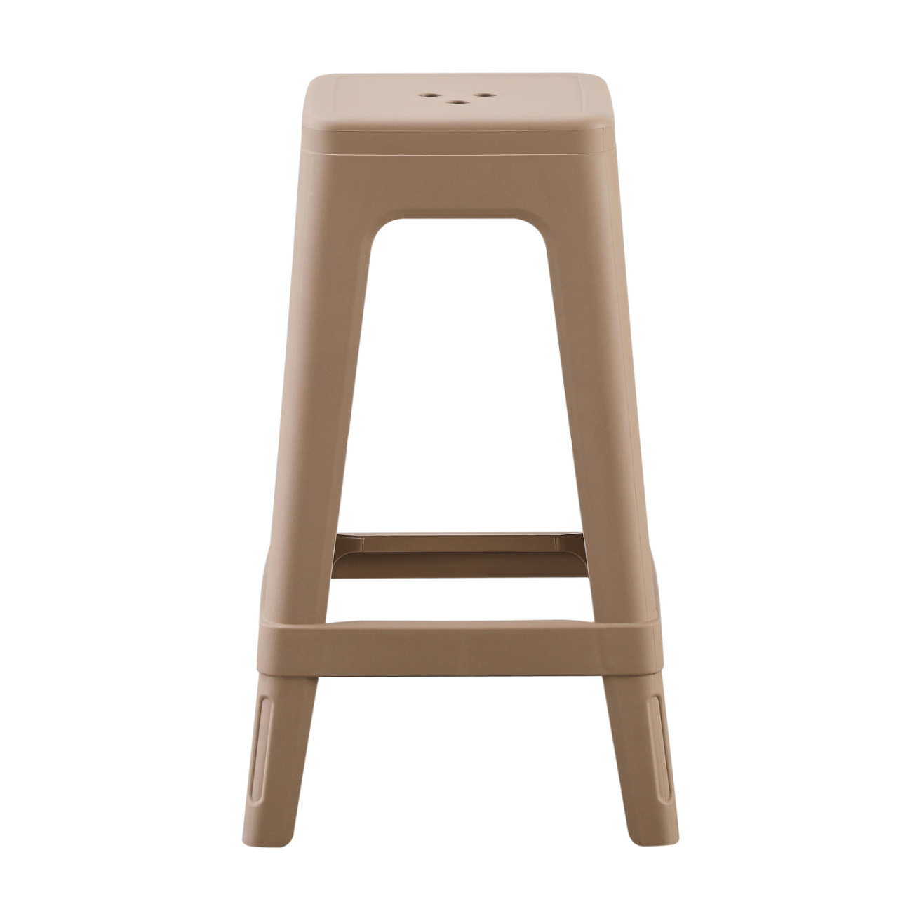 POLYPROPYLENE STOOL SQUARE ZEB HM6128.05 CAPPUCCINO 35x35x65Hcm. [3]