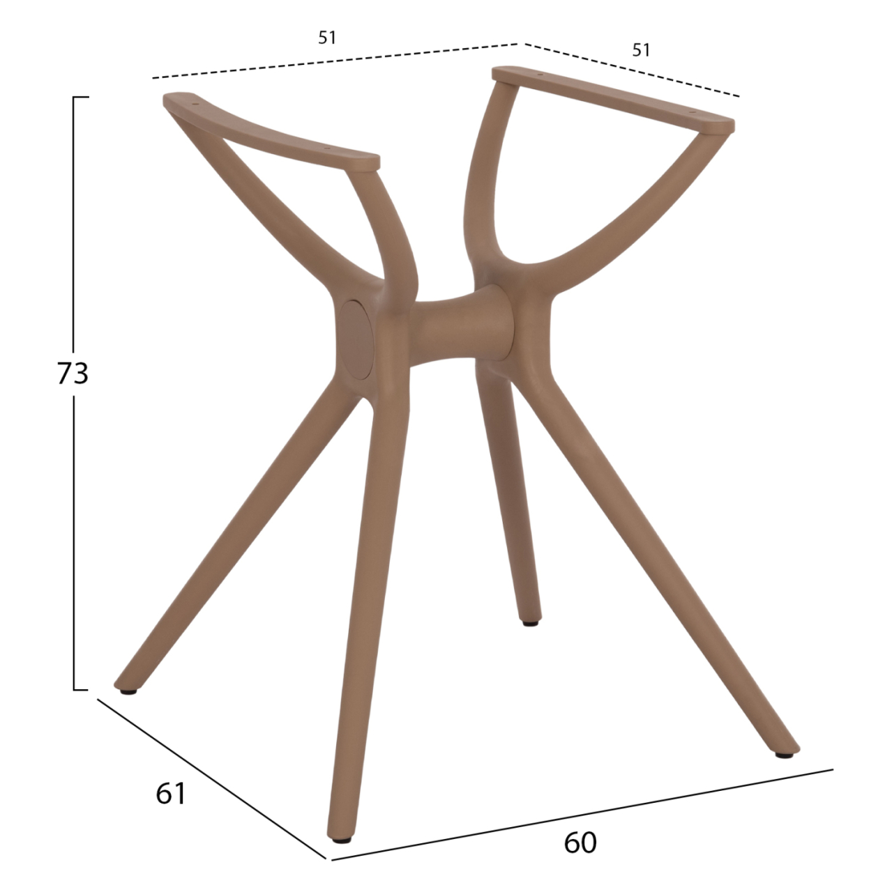 POLYPROPYLENE TABLE BASE CAPPUCCINO HM462.04 FOR TABLETOP 80X80cm. [2]