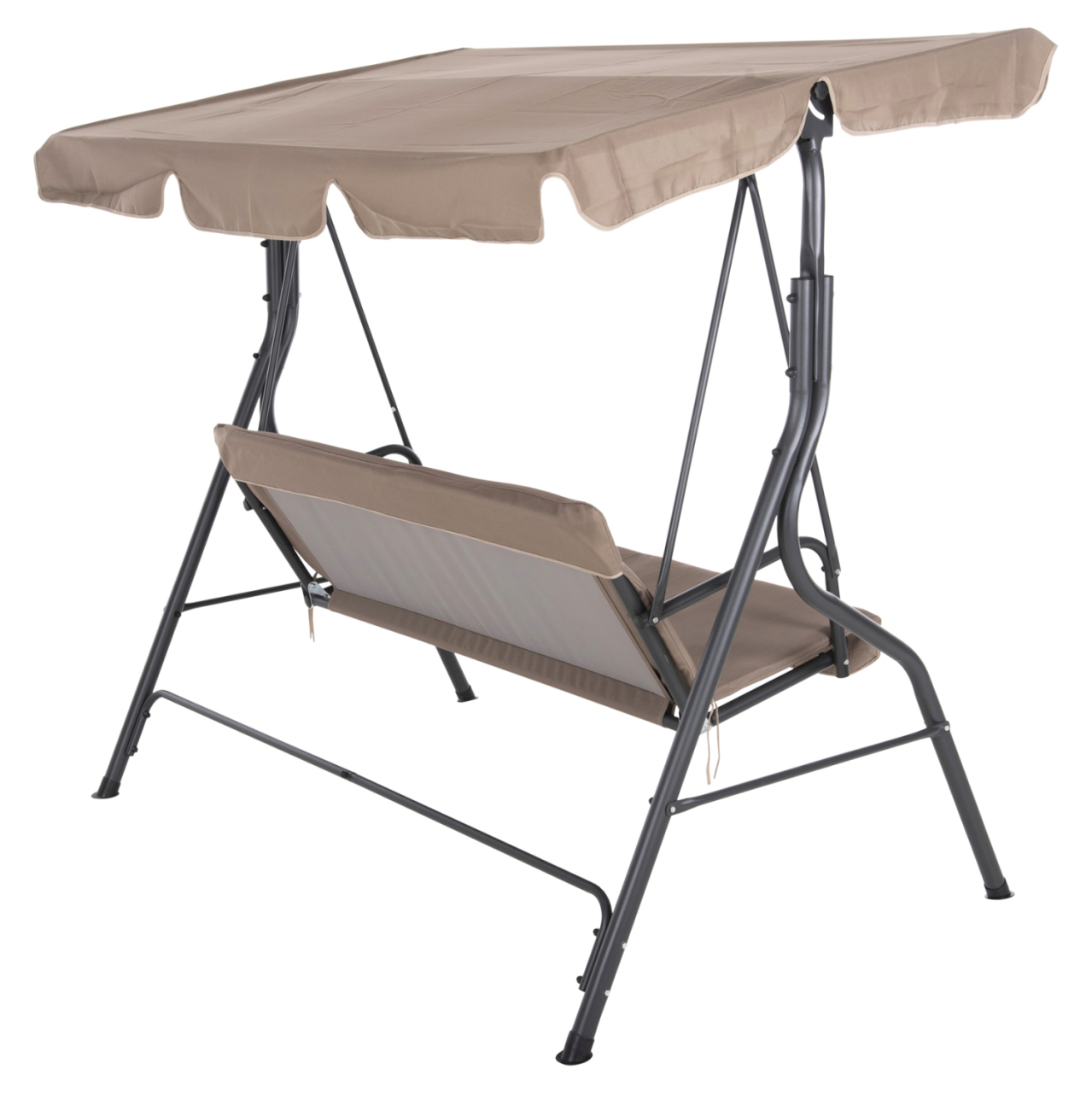 PORCH SWINGER 3-SEATER WITH SUNSHIELD LIKID HM5979.02 METAL GREY- FABRIC IN BROWN 174x110x200Hcm. [5]