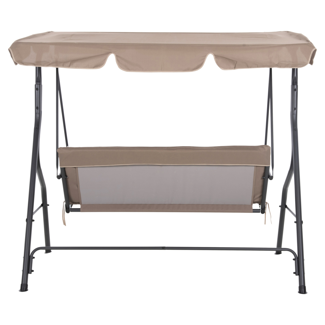 PORCH SWINGER 3-SEATER WITH SUNSHIELD LIKID HM5979.02 METAL GREY- FABRIC IN BROWN 174x110x200Hcm. [6]