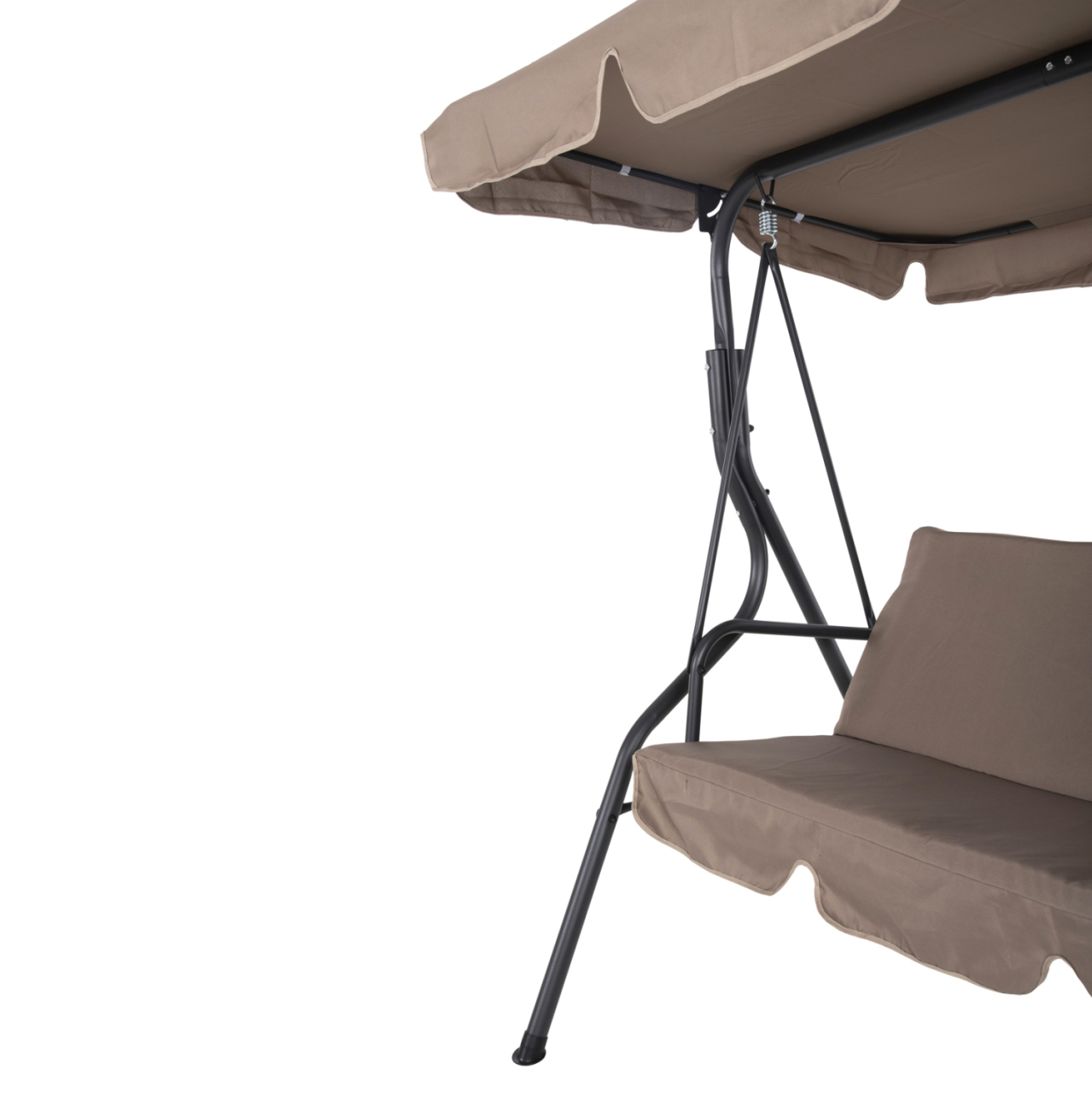 PORCH SWINGER 3-SEATER WITH SUNSHIELD LIKID HM5979.02 METAL GREY- FABRIC IN BROWN 174x110x200Hcm. [9]