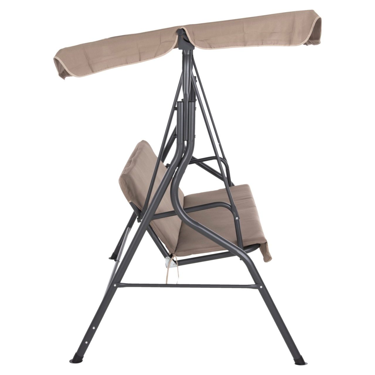 PORCH SWINGER 3-SEATER WITH SUNSHIELD LIKID HM5979.02 METAL GREY- FABRIC IN BROWN 174x110x200Hcm. [4]
