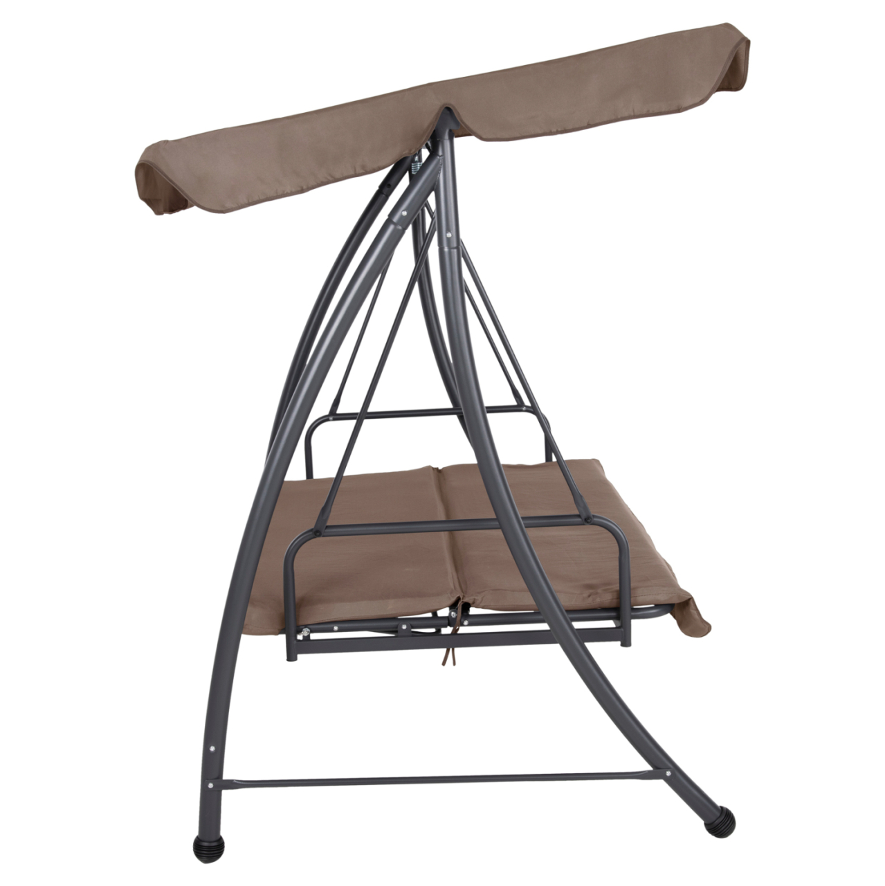 PORCH SWINGER-BED 3-SEATER LIKID HM5980.02 METAL FRAME IN GREY-FABRIC IN LIGHT BROWN 194x119x210Hcm. [6]