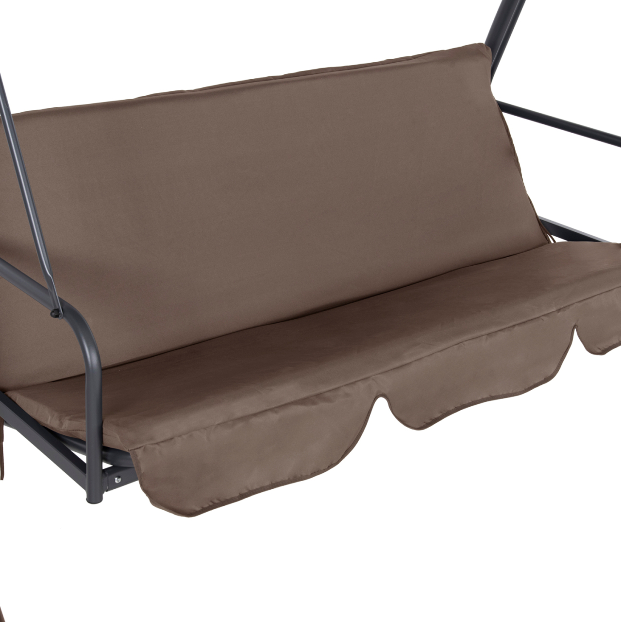 PORCH SWINGER-BED 3-SEATER LIKID HM5980.02 METAL FRAME IN GREY-FABRIC IN LIGHT BROWN 194x119x210Hcm. [9]
