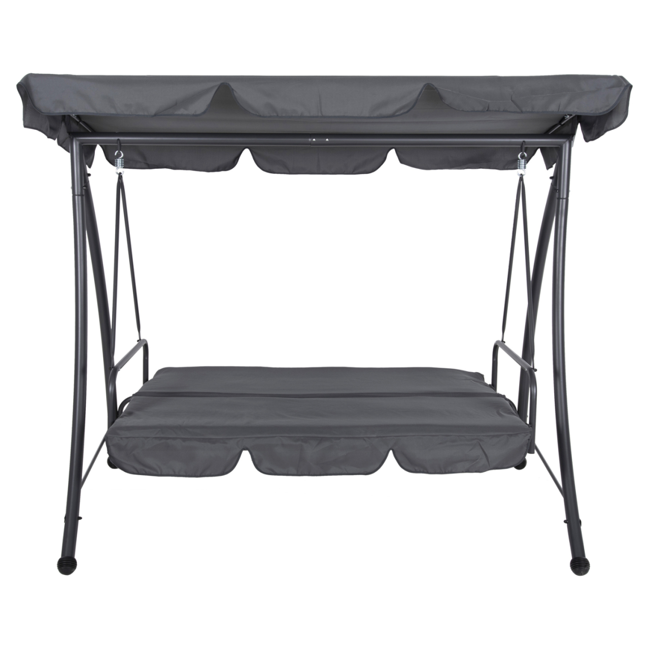 PORCH SWINGER-BED 3-SEATER WITH SUNSHIELD LIKID HM5980.01 METAL FRAMEandFABRIC IN GREY 194x119x210Hcm. [4]
