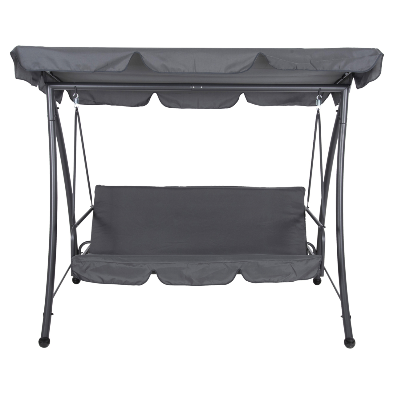 PORCH SWINGER-BED 3-SEATER WITH SUNSHIELD LIKID HM5980.01 METAL FRAMEandFABRIC IN GREY 194x119x210Hcm. [3]