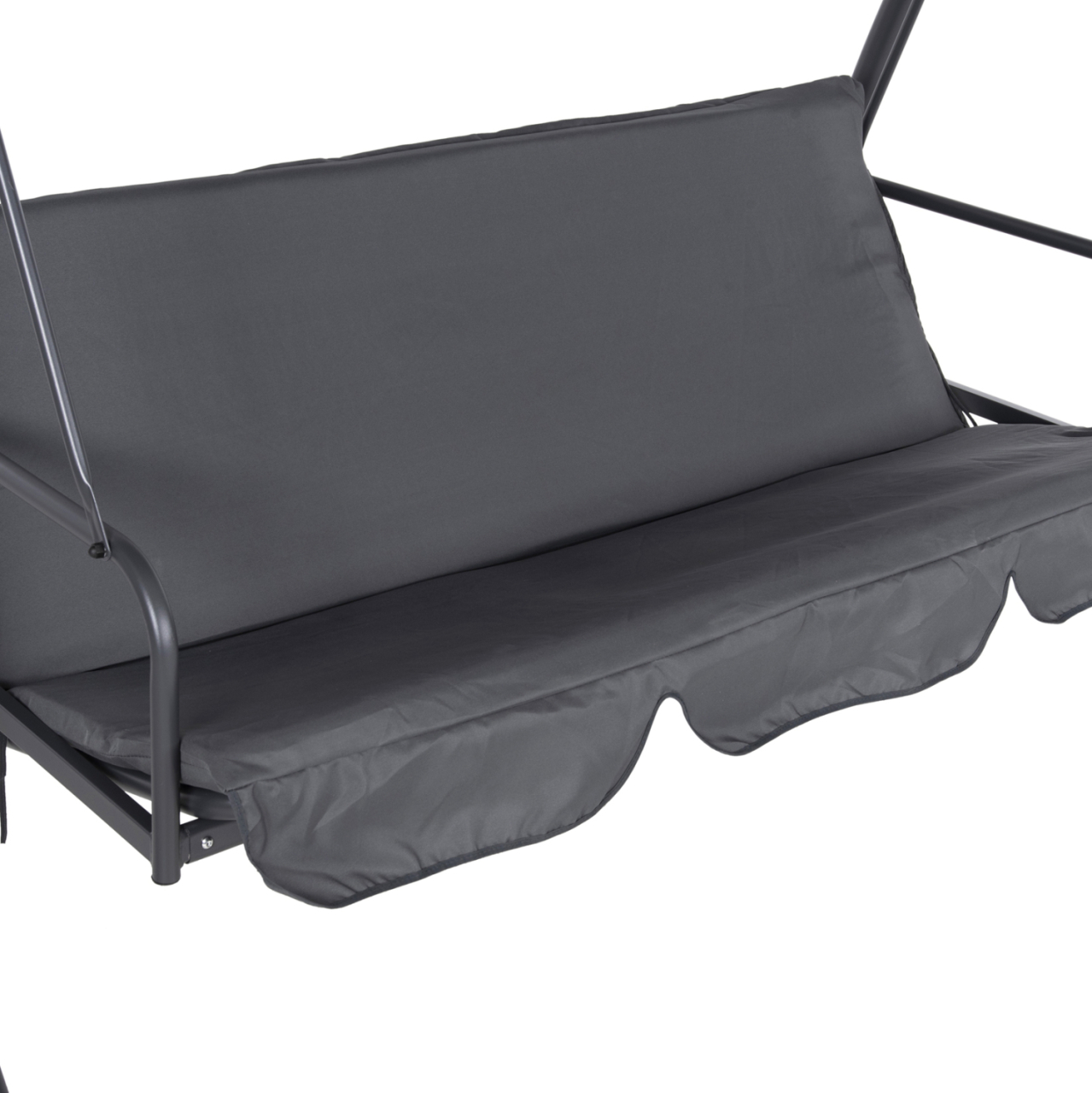 PORCH SWINGER-BED 3-SEATER WITH SUNSHIELD LIKID HM5980.01 METAL FRAMEandFABRIC IN GREY 194x119x210Hcm. [9]