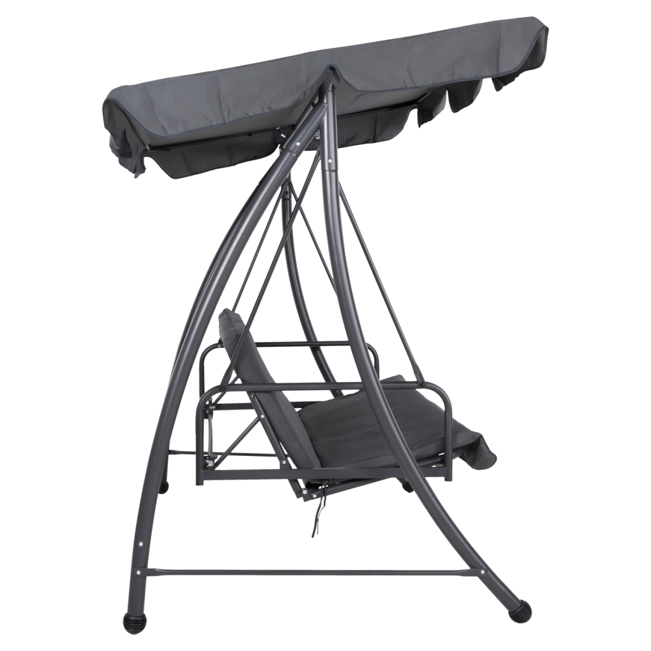 PORCH SWINGER-BED 3-SEATER WITH SUNSHIELD LIKID HM5980.01 METAL FRAMEandFABRIC IN GREY 194x119x210Hcm. [5]