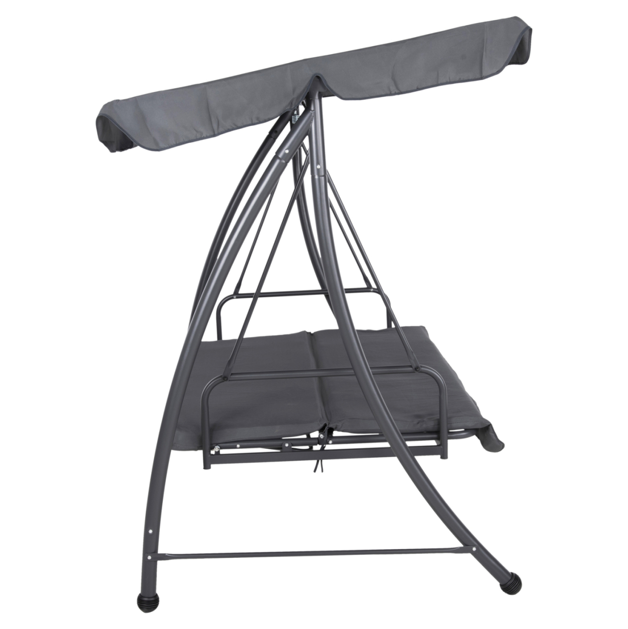 PORCH SWINGER-BED 3-SEATER WITH SUNSHIELD LIKID HM5980.01 METAL FRAMEandFABRIC IN GREY 194x119x210Hcm. [6]