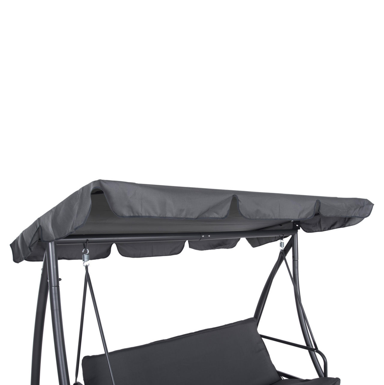 PORCH SWINGER-BED 3-SEATER WITH SUNSHIELD LIKID HM5980.01 METAL FRAMEandFABRIC IN GREY 194x119x210Hcm. [8]