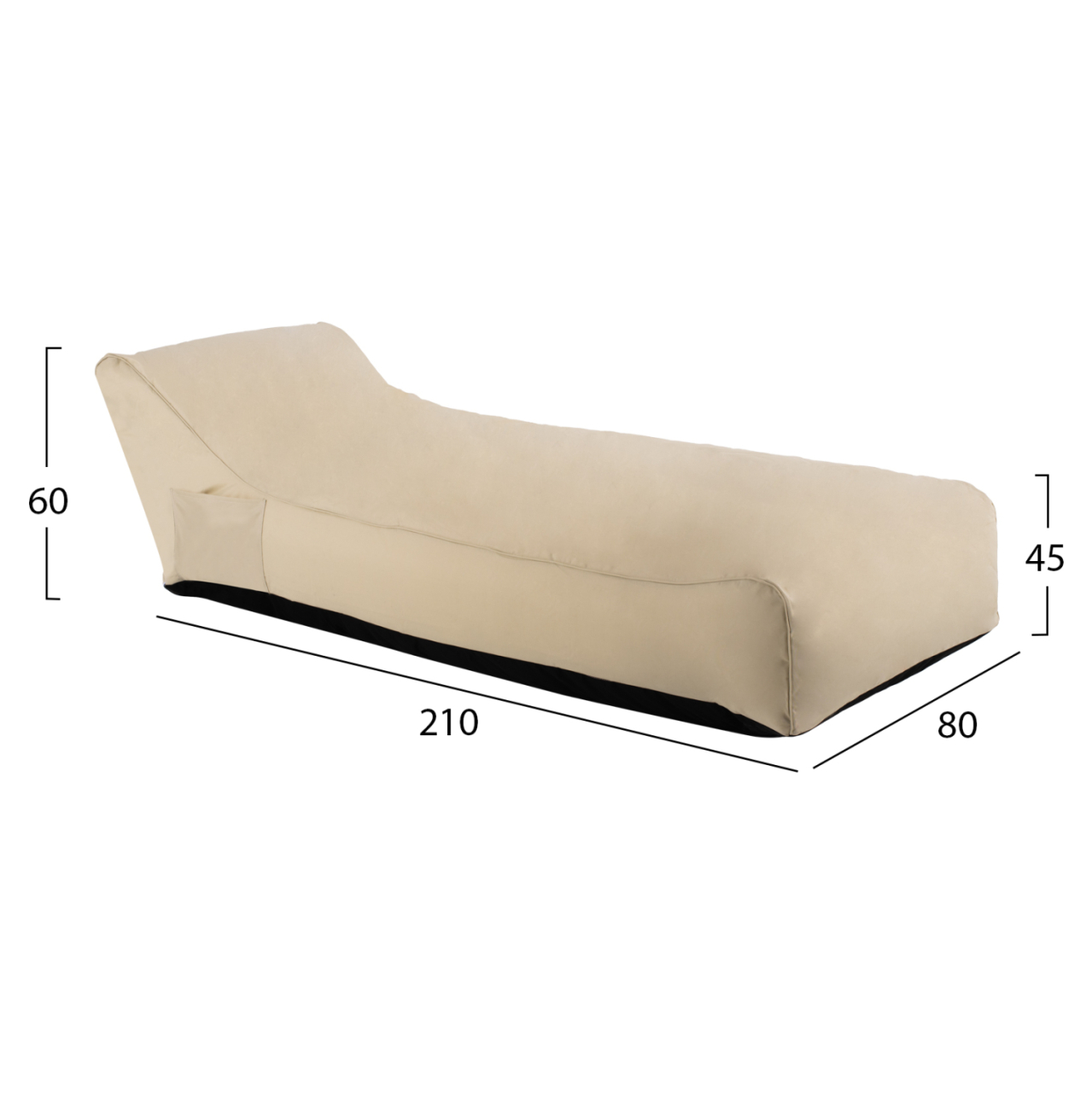 POUF HM5807.01 BEIGE UV PROTECTION 210x80x45-60Hcm. [2]