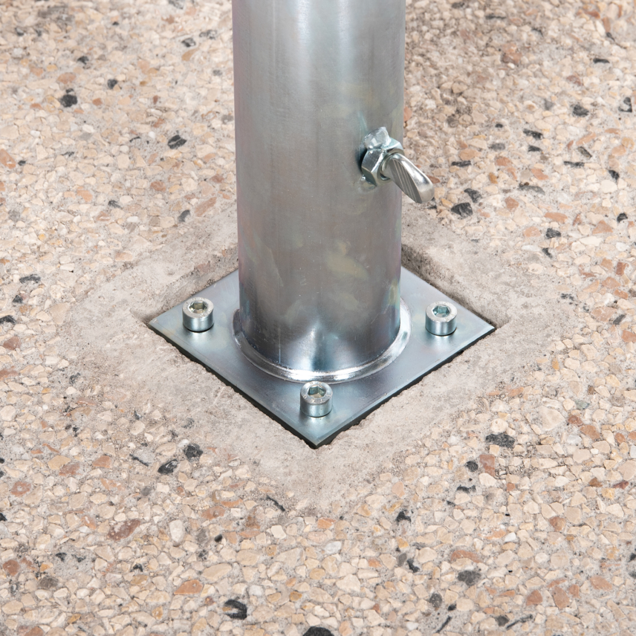 PREMIUM UMBRELLA BASE HM5476.70P CONCRETE MOSAIC 70KG WITH HANDLES AND GALVANISED TUBE Φ62mm [5]