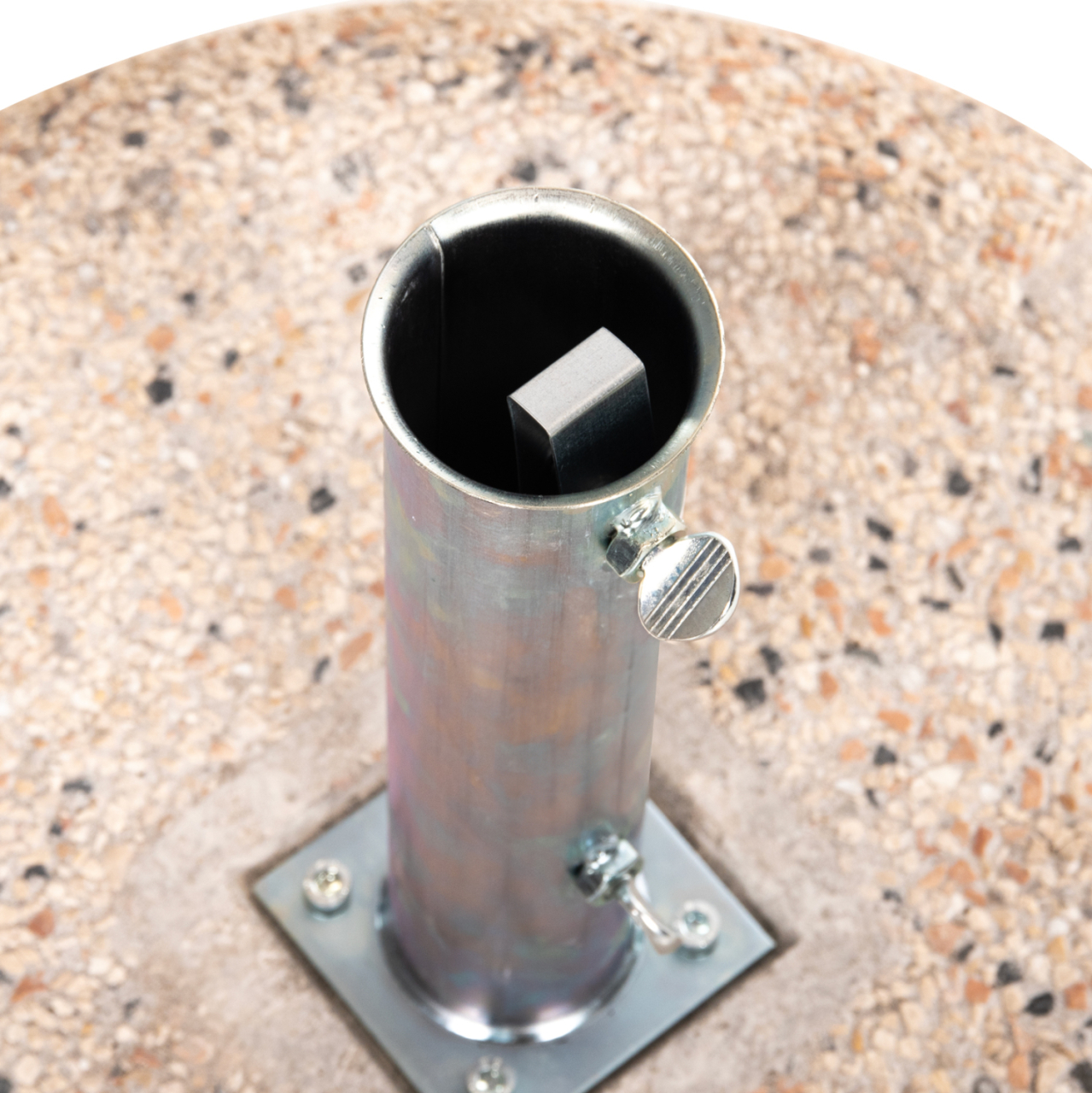 PREMIUM UMBRELLA BASE HM5476.70P CONCRETE MOSAIC 70KG WITH HANDLES AND GALVANISED TUBE Φ62mm [3]
