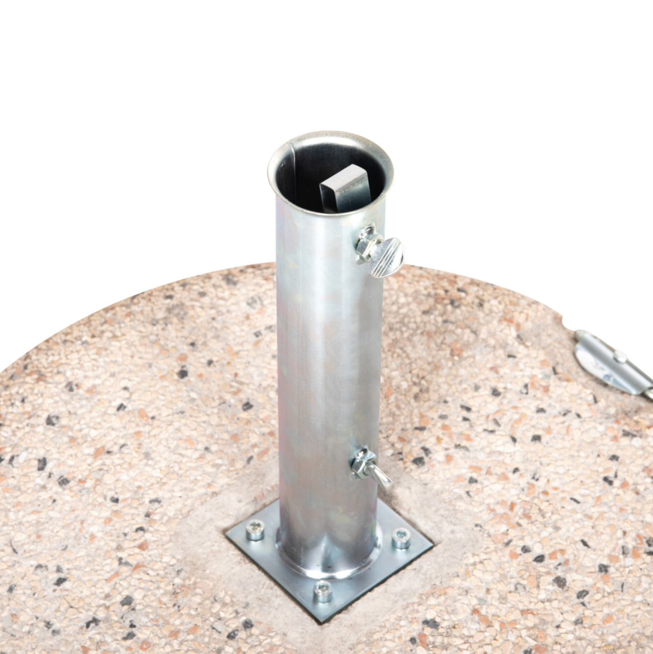 PREMIUM UMBRELLA BASE HM5476.70P CONCRETE MOSAIC 70KG WITH HANDLES AND GALVANISED TUBE Φ62mm [2]