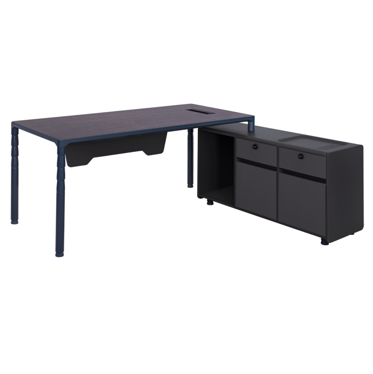Professional desk right corner HM2109R in grey and wenge color 183x160x76cm [1]