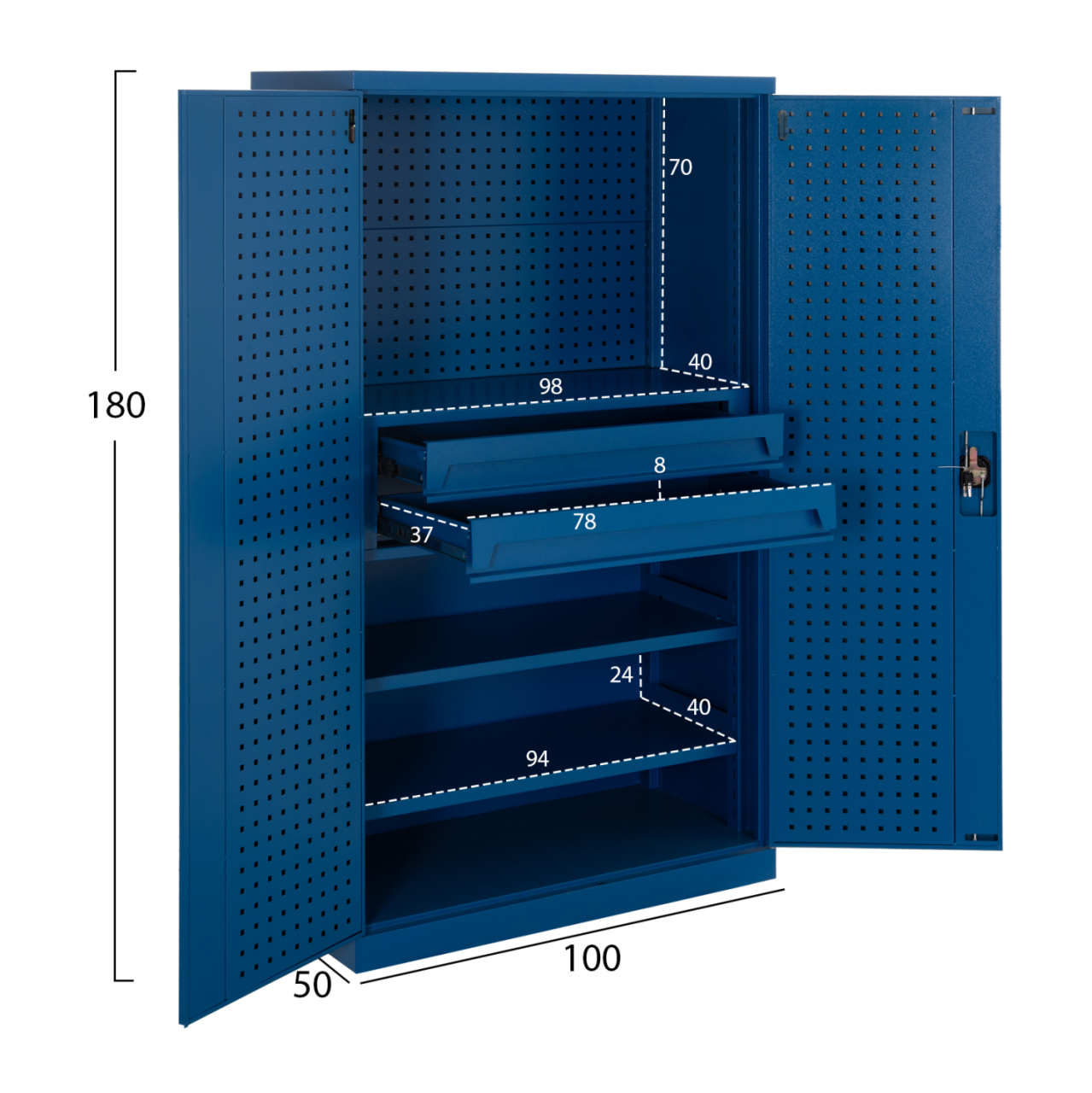 PROFESSIONAL HEAVY DUTY STORAGE CABINET BRUTE HM6639 METAL IN BLUE 100x50x180Hcm. [2]