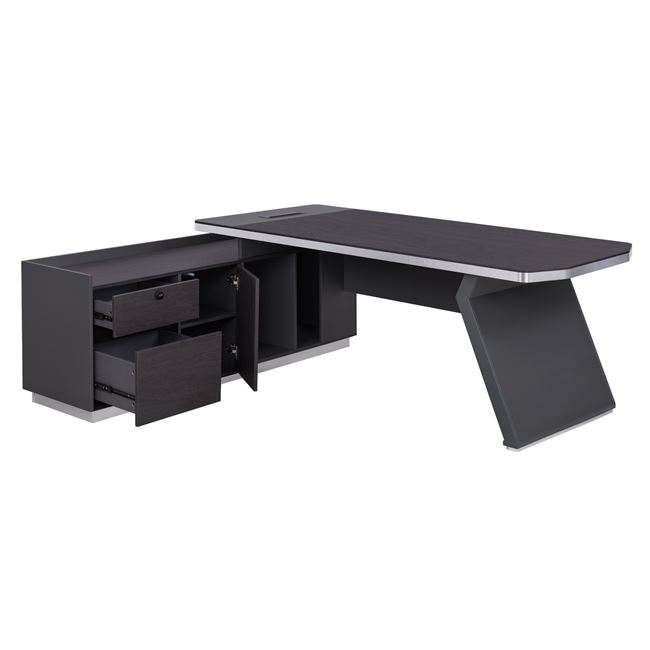 PROFESSIONAL LEFT CORNER OFFICE DESK ROSEWOOD HM2084L 220x180x76Hcm [3]
